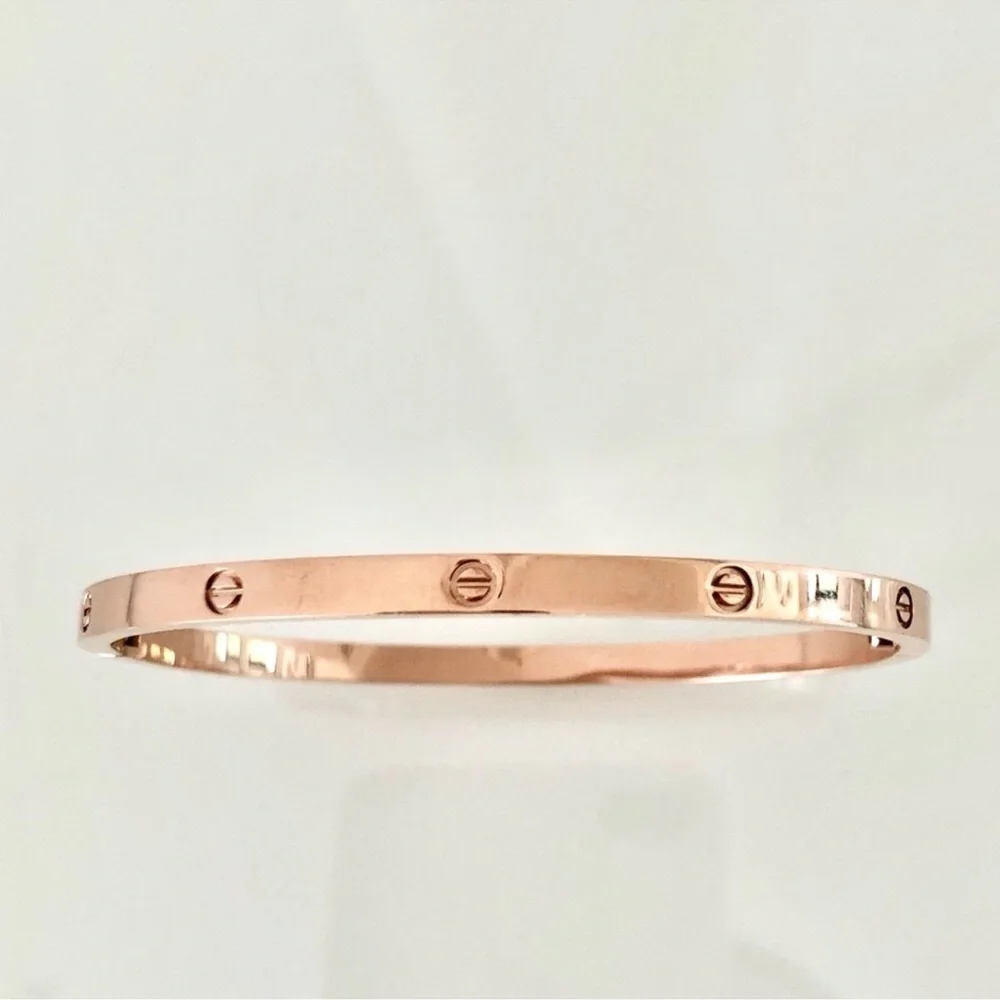 Generic Small Model Screw Cuff Bangle Bracelet with Screwdriver in Rose Gold